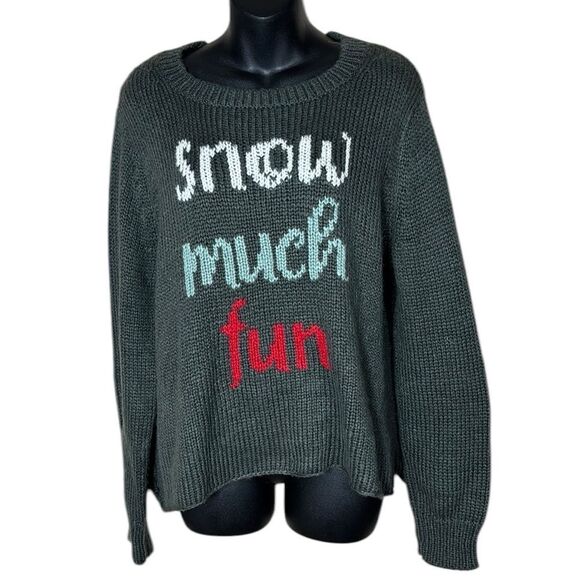 Wooden ships Paola buendia women’s small/medium mohair wool knit snow much fun - Picture 1 of 4